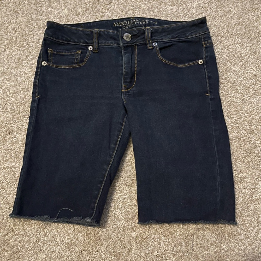 American Eagle Blue Cut Off Jean Shorts Size 6